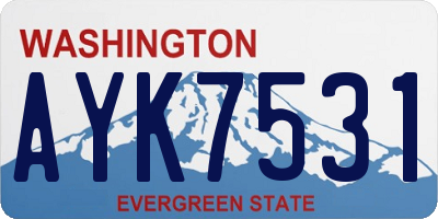 WA license plate AYK7531