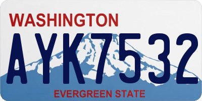 WA license plate AYK7532