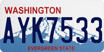 WA license plate AYK7533