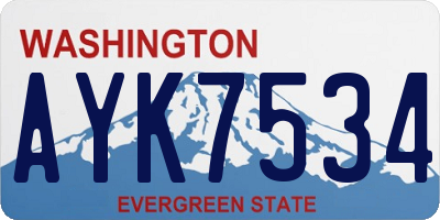 WA license plate AYK7534