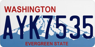WA license plate AYK7535