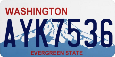 WA license plate AYK7536