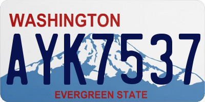 WA license plate AYK7537