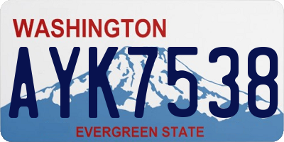 WA license plate AYK7538