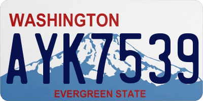 WA license plate AYK7539