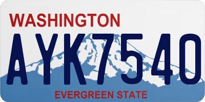 WA license plate AYK7540