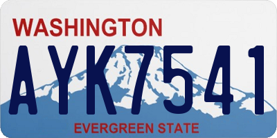 WA license plate AYK7541