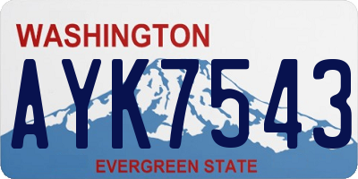 WA license plate AYK7543