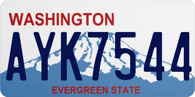 WA license plate AYK7544
