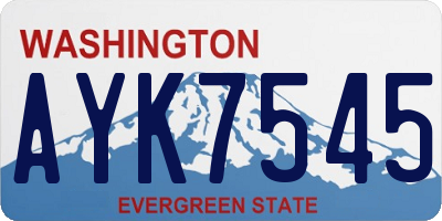 WA license plate AYK7545