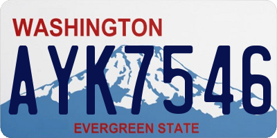 WA license plate AYK7546