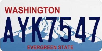 WA license plate AYK7547