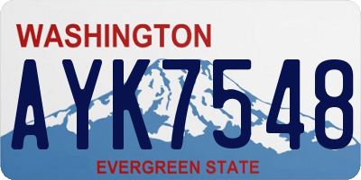 WA license plate AYK7548