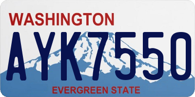 WA license plate AYK7550