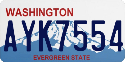 WA license plate AYK7554