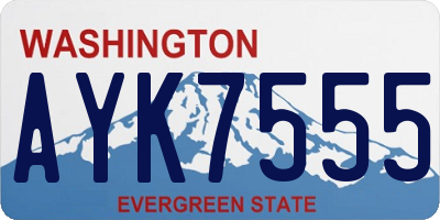WA license plate AYK7555