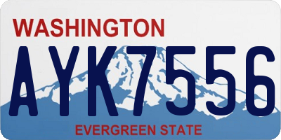 WA license plate AYK7556