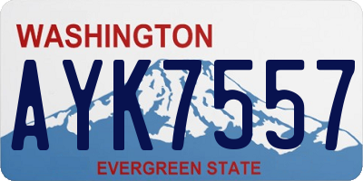 WA license plate AYK7557