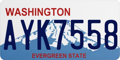 WA license plate AYK7558