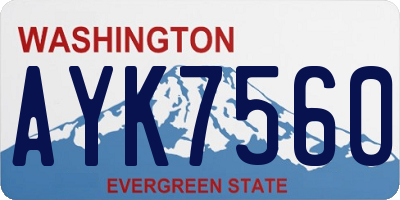WA license plate AYK7560