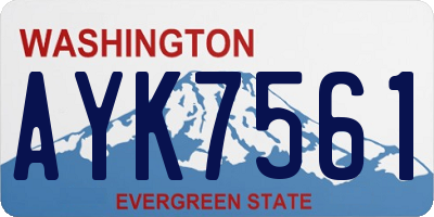 WA license plate AYK7561