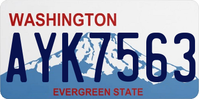 WA license plate AYK7563