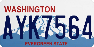 WA license plate AYK7564