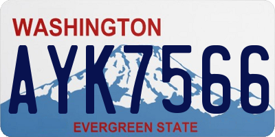 WA license plate AYK7566