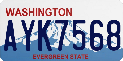 WA license plate AYK7568