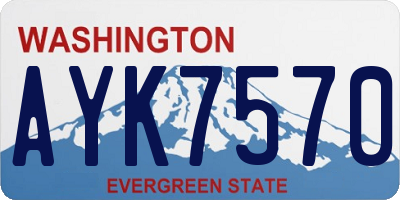 WA license plate AYK7570
