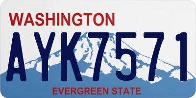 WA license plate AYK7571