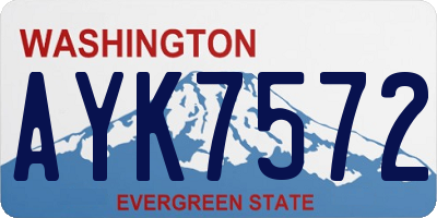 WA license plate AYK7572