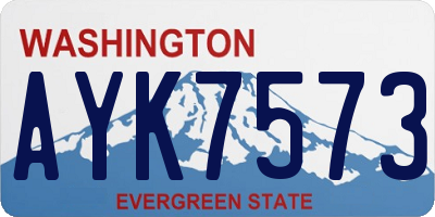 WA license plate AYK7573