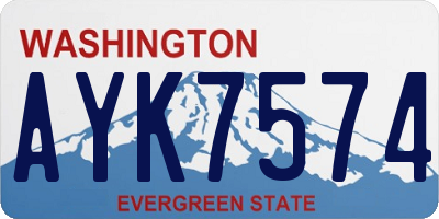 WA license plate AYK7574