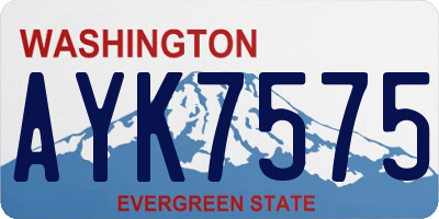 WA license plate AYK7575