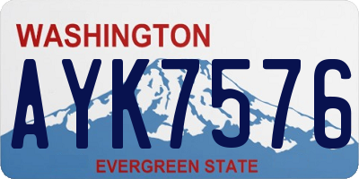 WA license plate AYK7576