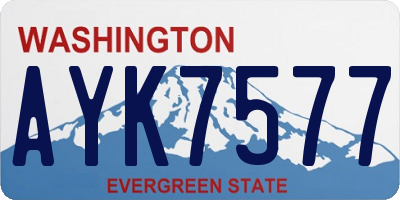 WA license plate AYK7577