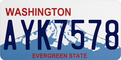 WA license plate AYK7578