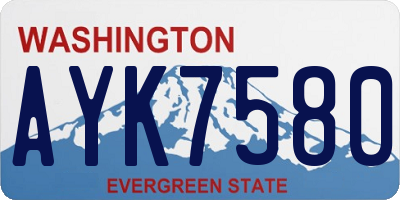 WA license plate AYK7580