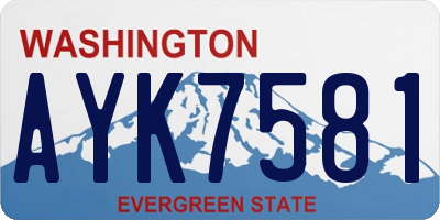 WA license plate AYK7581