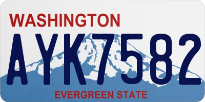 WA license plate AYK7582