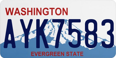 WA license plate AYK7583