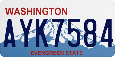 WA license plate AYK7584