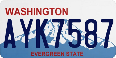 WA license plate AYK7587