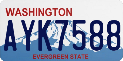 WA license plate AYK7588