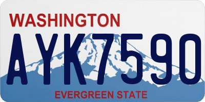 WA license plate AYK7590