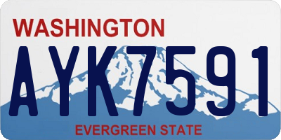 WA license plate AYK7591