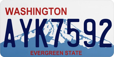 WA license plate AYK7592