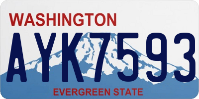 WA license plate AYK7593