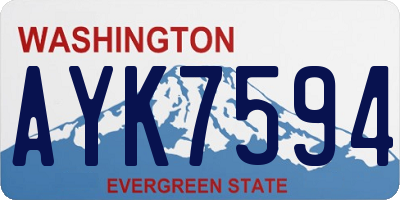 WA license plate AYK7594